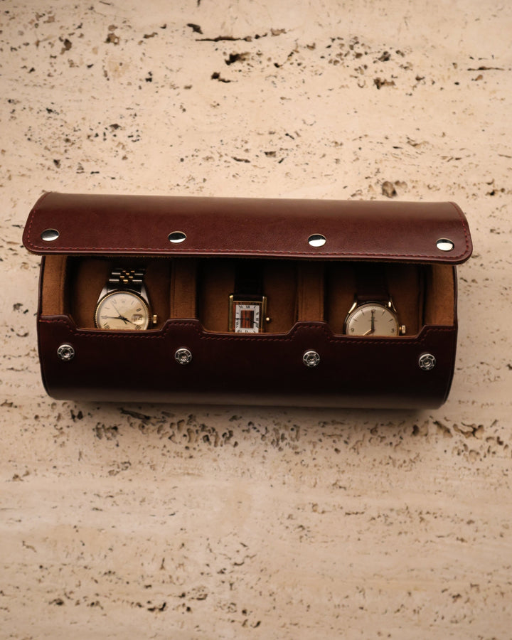 Brown Leather Watch Rolls