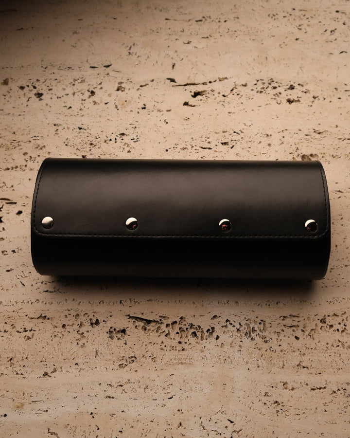 Black Leather Watch Rolls