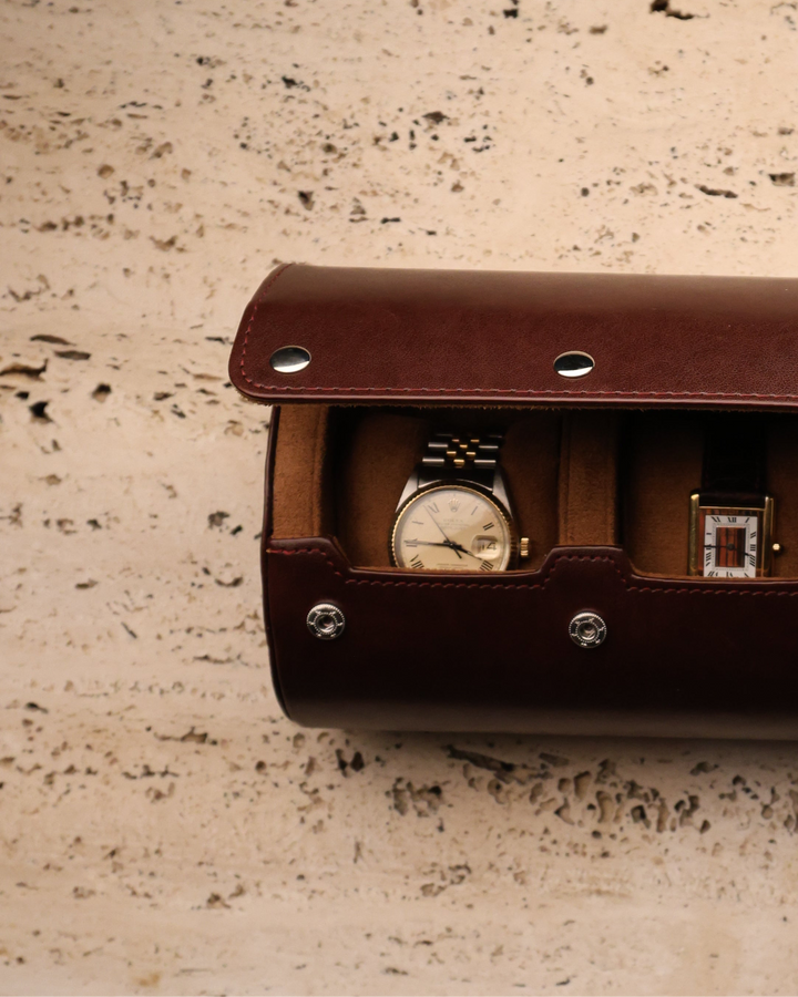 Brown Leather Watch Rolls